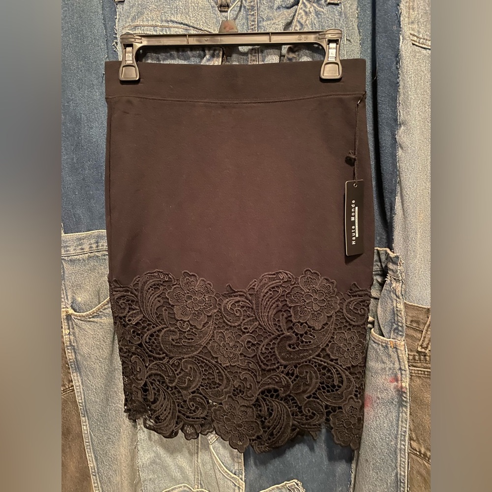 HAUTE MONDE Black Stretch Pencil Skirt